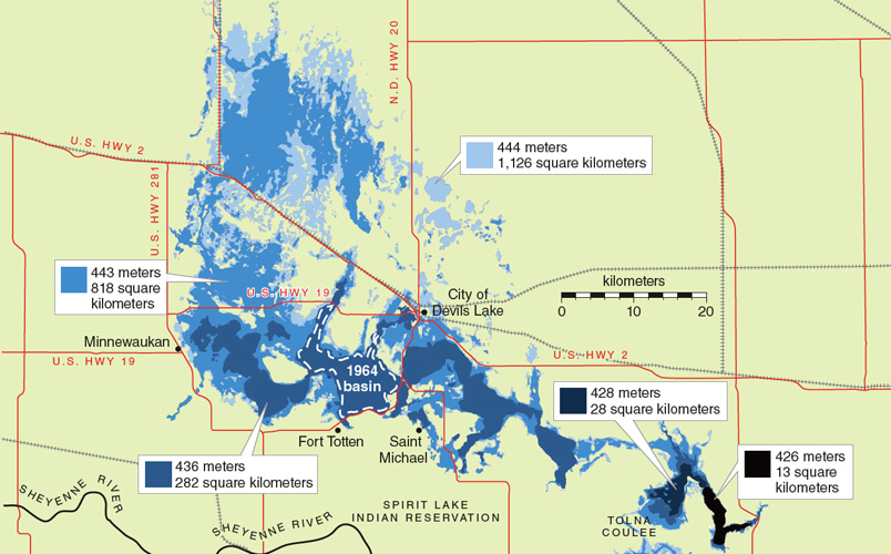 devils lake fishing maps Runaway Devils Lake American Scientist devils lake fishing maps