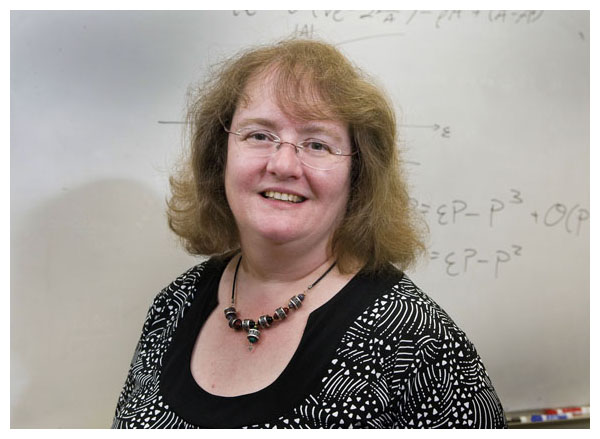 A mathematical modeling system Andrea Bertozzi and P. Jeffrey Brantingham have codeveloped helps law enforcement determine how and where to focus its efforts to prevent crime. Mathematician Bertozzi, shown here, notes, "The first use of our program started in the city of Santa Cruz. The first month they used this method, they had a 27 percent reduction in crime."<strong> Photo courtesy of Reed Hutchinson/UCLA</strong>