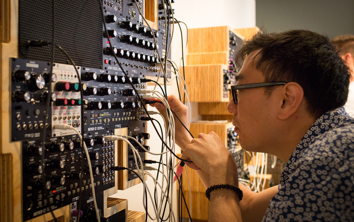 Moogfest gives participants opportunities to work hands-on with creative technologies. Photo courtesy of Moog Music and Moogfest